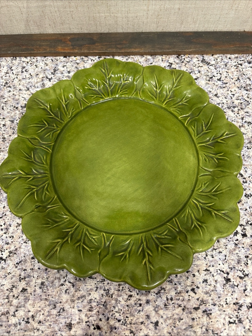 Holland Mold Green Cabbage Leaf Covered Bowl Underplate Ceramic Vintage - Picture 5 of 9